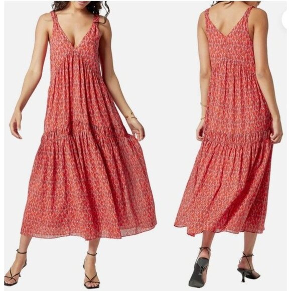Joie Maxi Dress Tiered Sleeveless Flowing Summer Boho Size S Tea Rose $248 - Picture 1 of 8